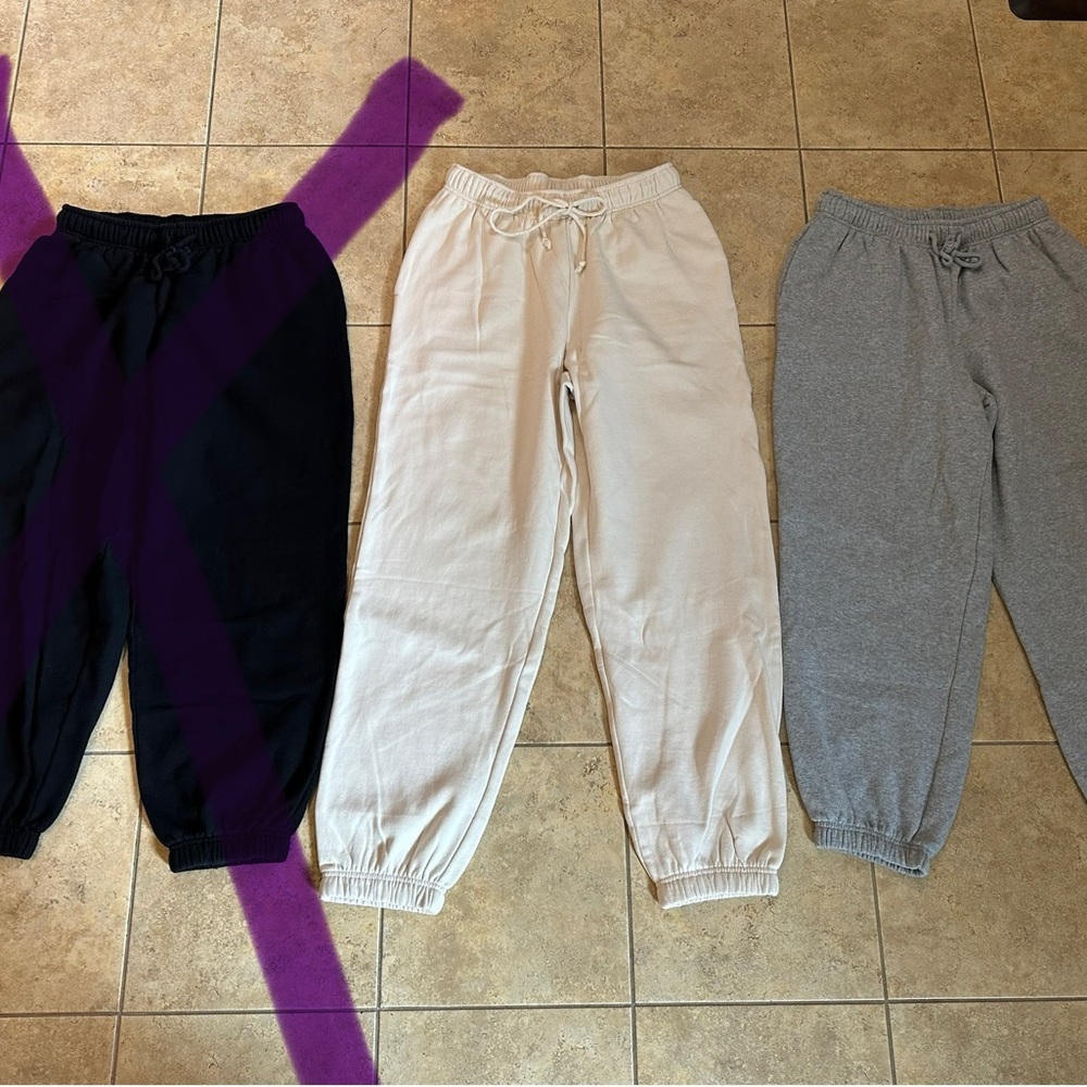 Nanamacs Boutique Double Zero Joggers - Cream, Gray